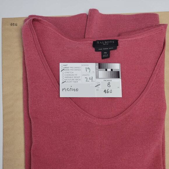 Talbots Pure Merino Wool Pullover Sweater Pink Scoop Size Medium Petite - Picture 11 of 12